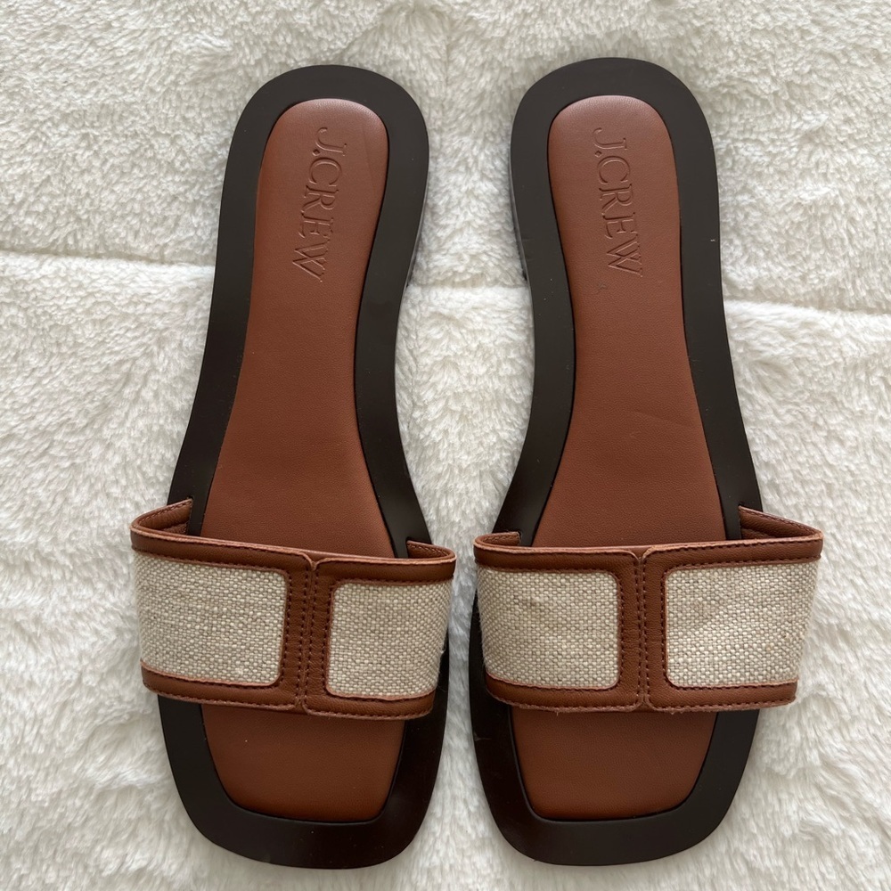J. Crew Callie Sandals In Canvas For Women size 7.5 - Picture 2 of 9